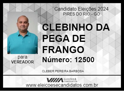 Candidato CLEBINHO DA PEGA DE FRANGO 2024 - PIRES DO RIO - Eleições