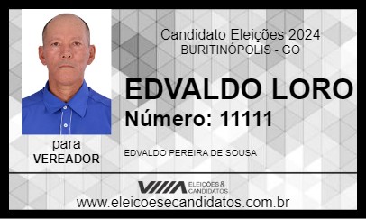 Candidato EDVALDO LORO 2024 - BURITINÓPOLIS - Eleições