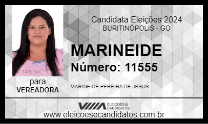 Candidato MARINEIDE 2024 - BURITINÓPOLIS - Eleições