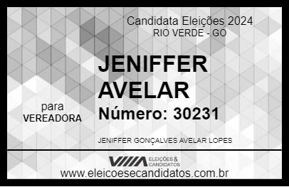 Candidato JENIFFER AVELAR 2024 - RIO VERDE - Eleições