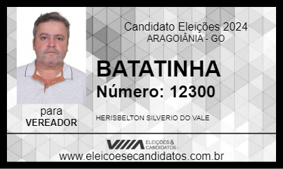 Candidato BATATINHA 2024 - ARAGOIÂNIA - Eleições