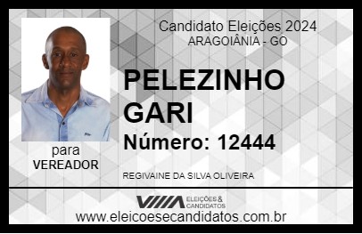 Candidato PELEZINHO GARI 2024 - ARAGOIÂNIA - Eleições