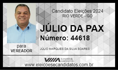 Candidato JÚLIO DA PAX 2024 - RIO VERDE - Eleições