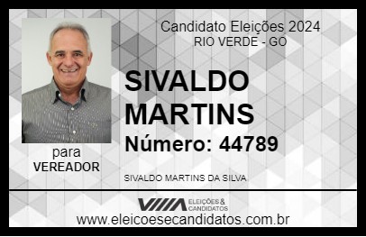 Candidato SIVALDO MARTINS 2024 - RIO VERDE - Eleições