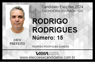 Candidato RODRIGO RODRIGUES 2024 - CACHOEIRA DOURADA - Eleições