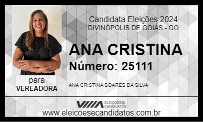 Candidato ANA CRISTINA 2024 - DIVINÓPOLIS DE GOIÁS - Eleições