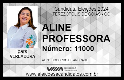 Candidato ALINE PROFESSORA 2024 - TEREZÓPOLIS DE GOIÁS - Eleições