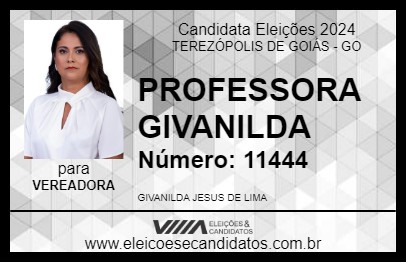 Candidato PROFESSORA GIVANILDA 2024 - TEREZÓPOLIS DE GOIÁS - Eleições