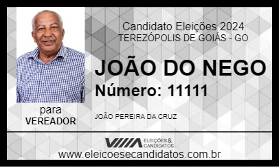 Candidato JOÃO DO NEGO 2024 - TEREZÓPOLIS DE GOIÁS - Eleições