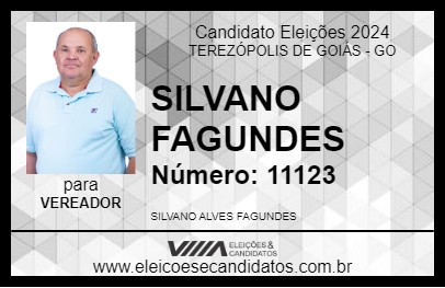 Candidato SILVANO FAGUNDES 2024 - TEREZÓPOLIS DE GOIÁS - Eleições