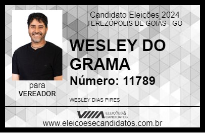 Candidato WESLEY DO GRAMA 2024 - TEREZÓPOLIS DE GOIÁS - Eleições