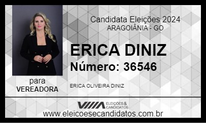 Candidato ERICA DINIZ 2024 - ARAGOIÂNIA - Eleições