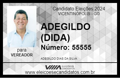 Candidato ADEGILDO (DIDA) 2024 - VICENTINÓPOLIS - Eleições