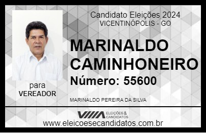 Candidato MARINALDO CAMINHONEIRO  2024 - VICENTINÓPOLIS - Eleições