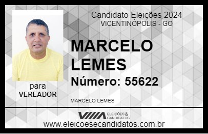 Candidato MARCELO LEMES 2024 - VICENTINÓPOLIS - Eleições