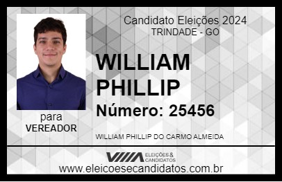 Candidato WILLIAM PHILLIP 2024 - TRINDADE - Eleições