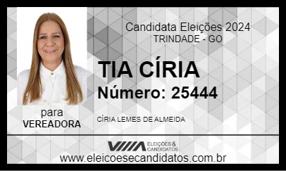 Candidato TIA CÍRIA 2024 - TRINDADE - Eleições