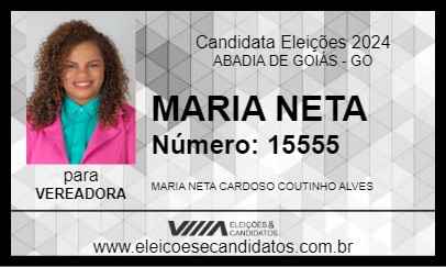 Candidato MARIA NETA 2024 - ABADIA DE GOIÁS - Eleições