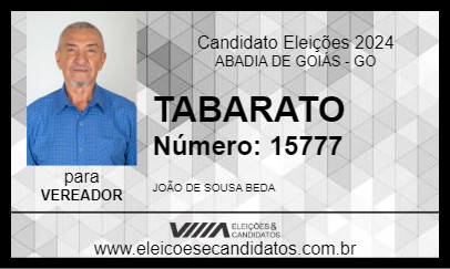 Candidato TABARATO 2024 - ABADIA DE GOIÁS - Eleições