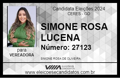 Candidato SIMONE ROSA LUCENA 2024 - CERES - Eleições