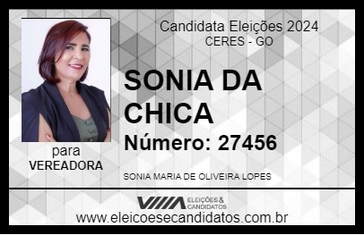 Candidato SONIA DA CHICA 2024 - CERES - Eleições