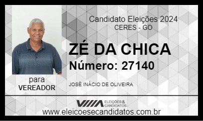 Candidato ZÉ DA CHICA 2024 - CERES - Eleições