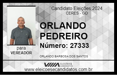 Candidato ORLANDO PEDREIRO 2024 - CERES - Eleições