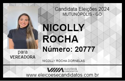 Candidato NICOLLY ROCHA 2024 - MUTUNÓPOLIS - Eleições