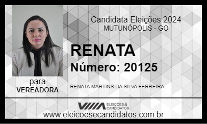 Candidato RENATA 2024 - MUTUNÓPOLIS - Eleições