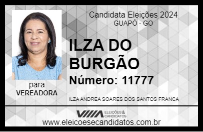 Candidato ILZA DO BURGÃO 2024 - GUAPÓ - Eleições