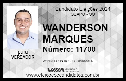 Candidato WANDERSON MARQUES 2024 - GUAPÓ - Eleições