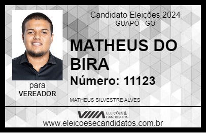 Candidato MATHEUS DO BIRA 2024 - GUAPÓ - Eleições