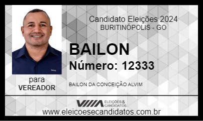 Candidato BAILON 2024 - BURITINÓPOLIS - Eleições