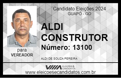 Candidato ALDI CONSTRUTOR 2024 - GUAPÓ - Eleições