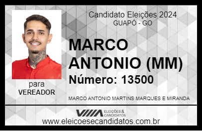 Candidato MARCO ANTONIO (MM) 2024 - GUAPÓ - Eleições