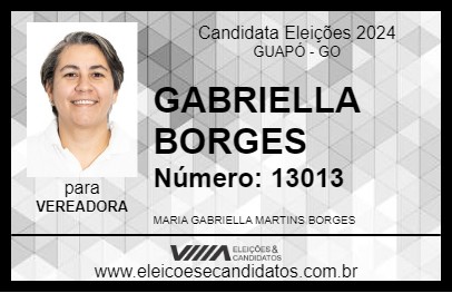 Candidato GABRIELLA BORGES 2024 - GUAPÓ - Eleições