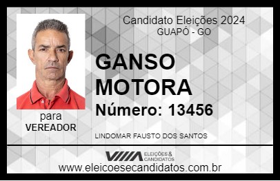 Candidato GANSO MOTORA 2024 - GUAPÓ - Eleições