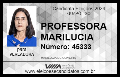 Candidato PROFESSORA MARILUCIA 2024 - GUAPÓ - Eleições