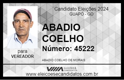 Candidato ABADIO COELHO 2024 - GUAPÓ - Eleições