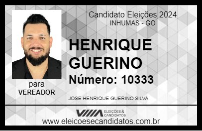 Candidato HENRIQUE GUERINO 2024 - INHUMAS - Eleições