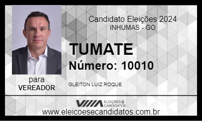 Candidato TUMATE 2024 - INHUMAS - Eleições