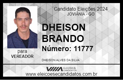 Candidato DHEISON BRANDO 2024 - JOVIÂNIA - Eleições