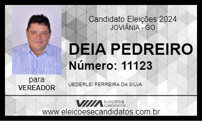 Candidato DEIA PEDREIRO 2024 - JOVIÂNIA - Eleições