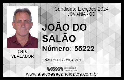 Candidato JOÃO DO SALÃO 2024 - JOVIÂNIA - Eleições