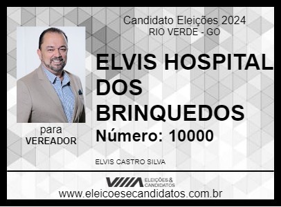 Candidato ELVIS HOSPITAL DOS BRINQUEDOS 2024 - RIO VERDE - Eleições