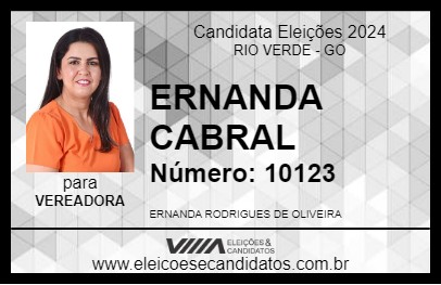 Candidato ERNANDA CABRAL 2024 - RIO VERDE - Eleições