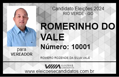 Candidato ROMERO VALE 2024 - RIO VERDE - Eleições