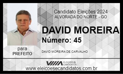 Candidato DAVID MOREIRA 2024 - ALVORADA DO NORTE - Eleições