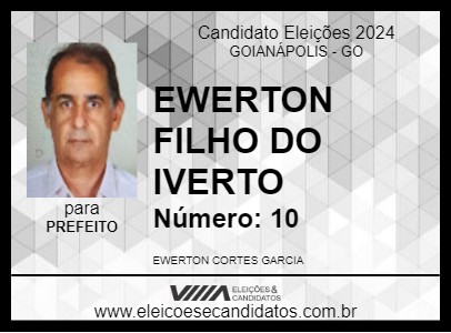 Candidato EWERTON FILHO DO IVERTO 2024 - GOIANÁPOLIS - Eleições