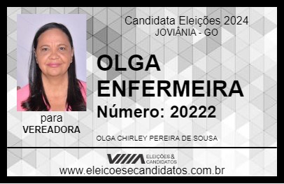 Candidato OLGA ENFERMEIRA 2024 - JOVIÂNIA - Eleições